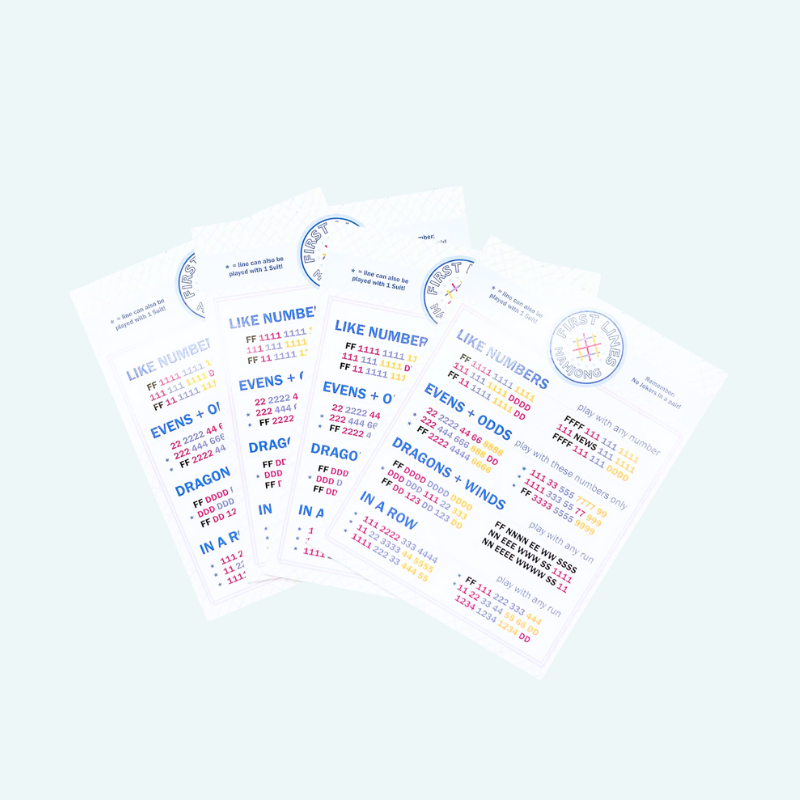 First Lines Simplified Mahjong Line Cards For Beginners