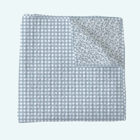 Anthia Gingham Blue Baby Blanket