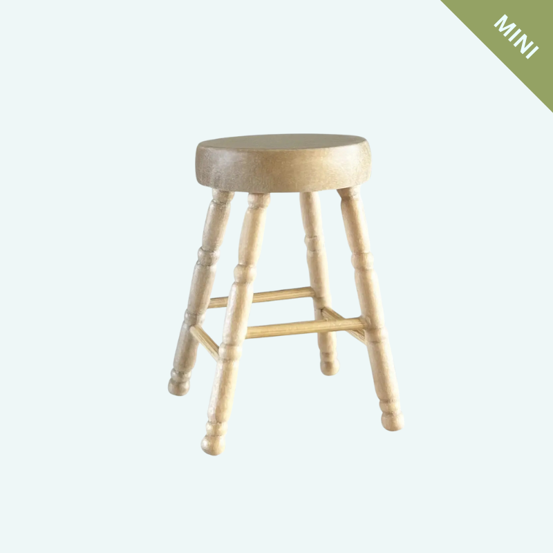 Dollhouse Classic Barstool | Natural Wood