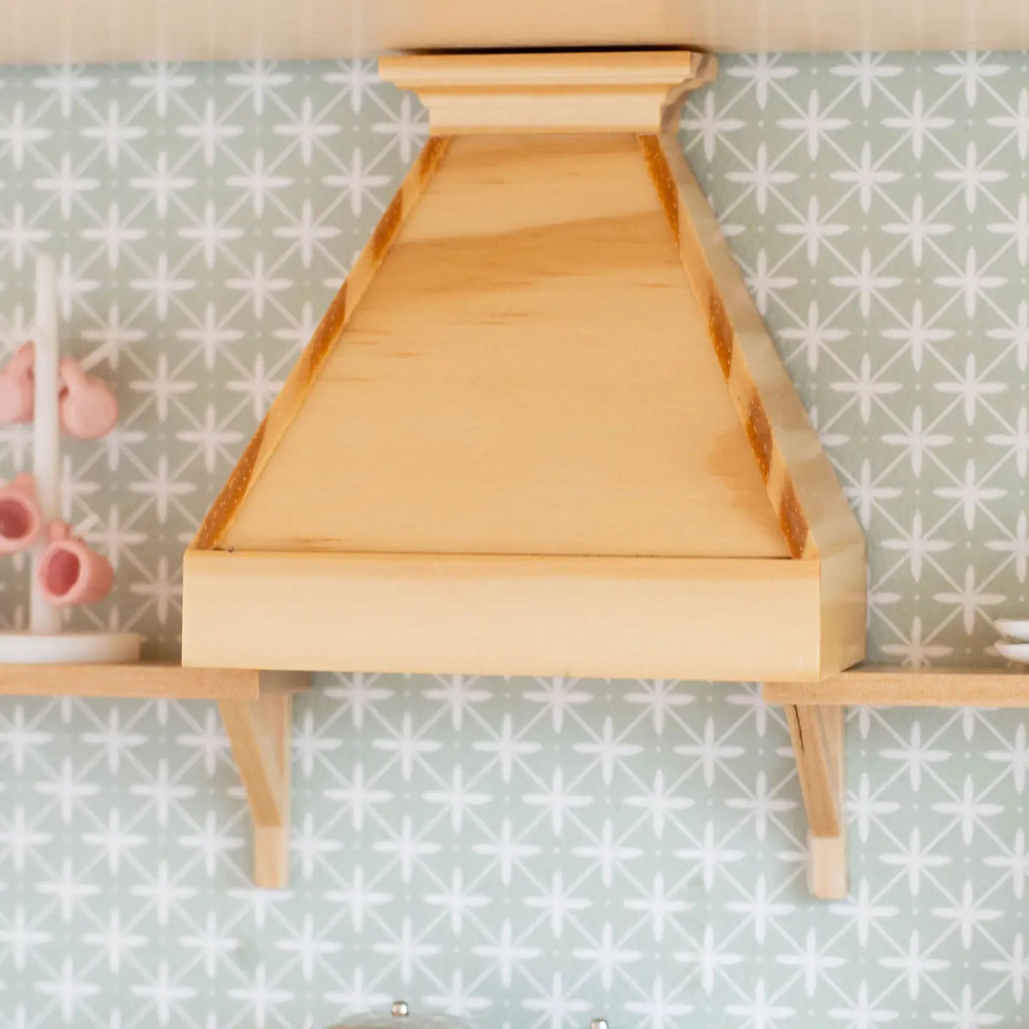 Dollhouse Farm Style Oven Range Hood | Natural Wood