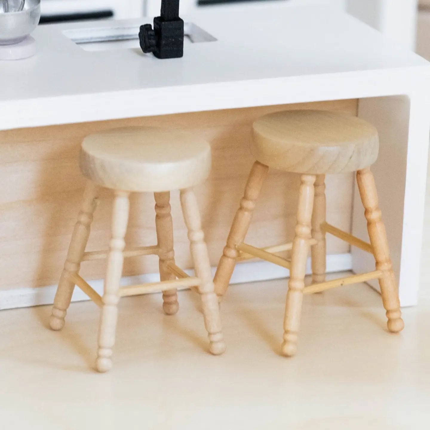 Dollhouse Classic Barstool | Natural Wood