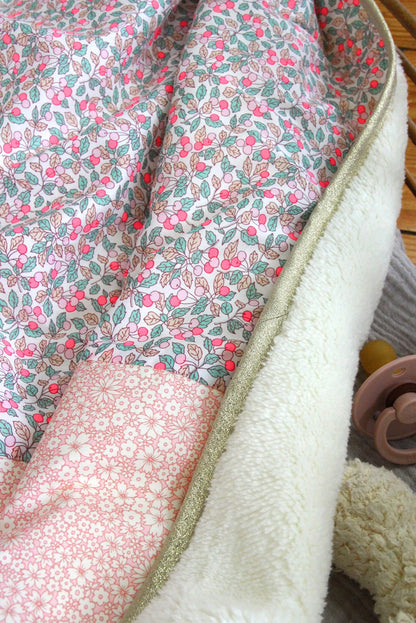 Baby Blanket Liberty® Fabric and Fleece -Nina