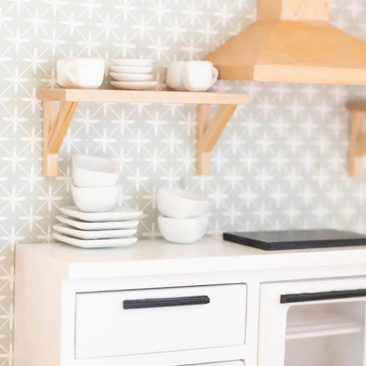 Dollhouse Porcelain Dishes Set | White