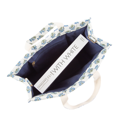 Aqua Block Print Tote
