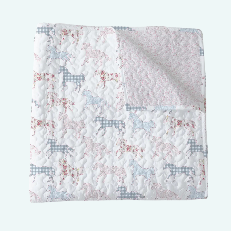 Printed Patchwork Gallop Baby Blanket