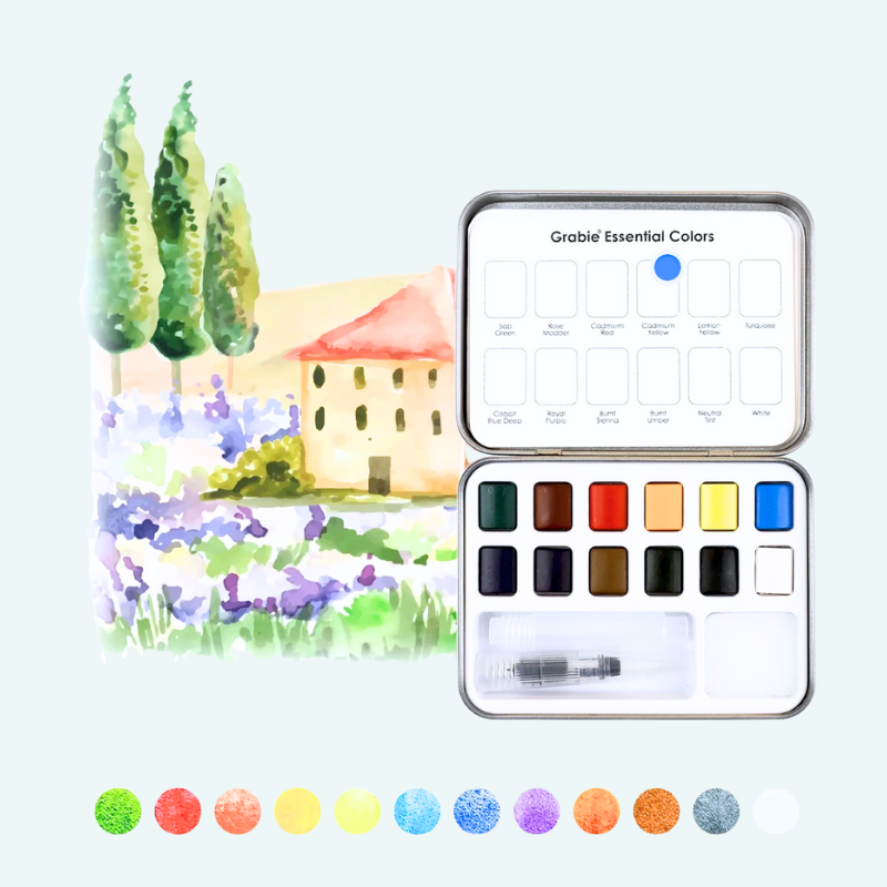 Watercolor Pocket Set of 12 with Brush