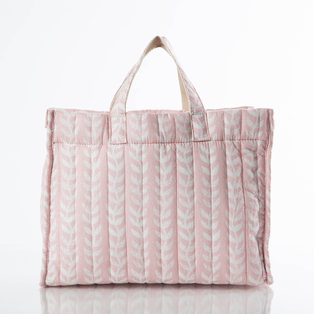 Powder Pink Block Print Tote