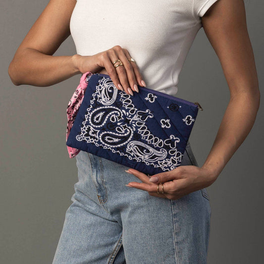 Navy Bandana Clutch