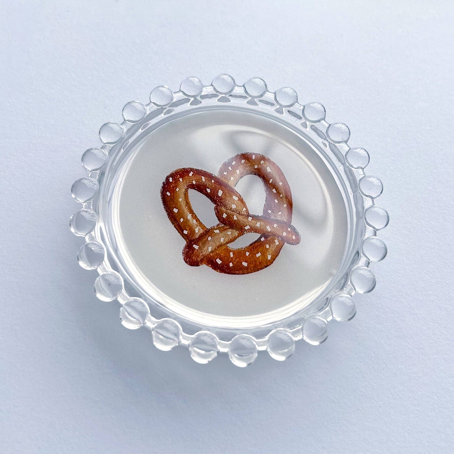 Pretzel Trinket Dish, Original Illustration, 4"