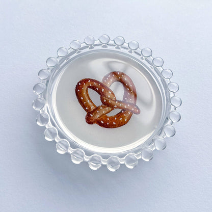Pretzel Trinket Dish, Original Illustration, 4"