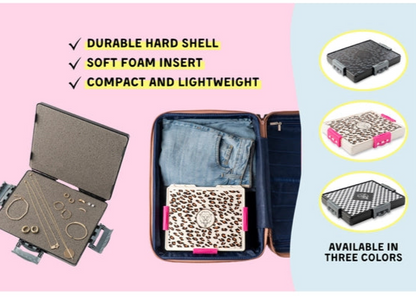 Black Leopard Travel Jewelry Case