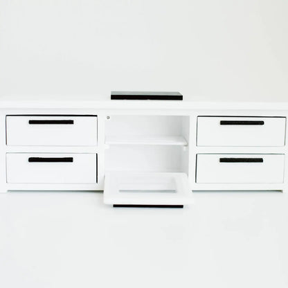 Dollhouse Straight Kitchen Base Cabinets Cooktop Oven White