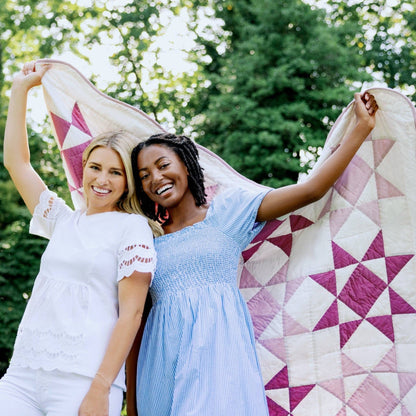 Abigail Pink Quilted Throw Blanket