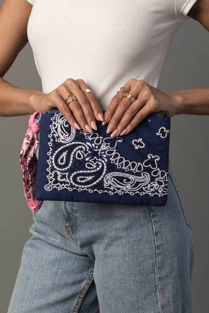 Navy Bandana Clutch