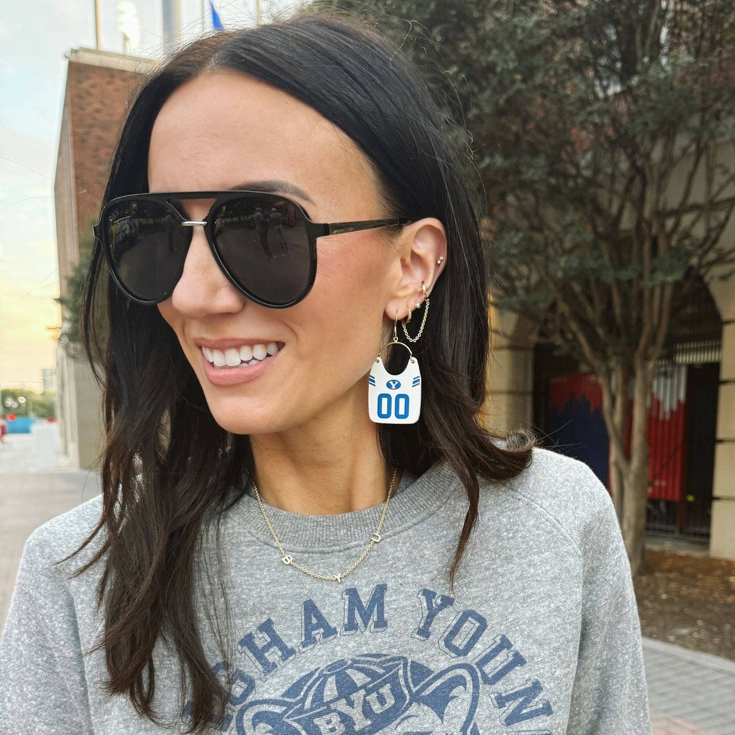 Brigham Young University Initial Necklace