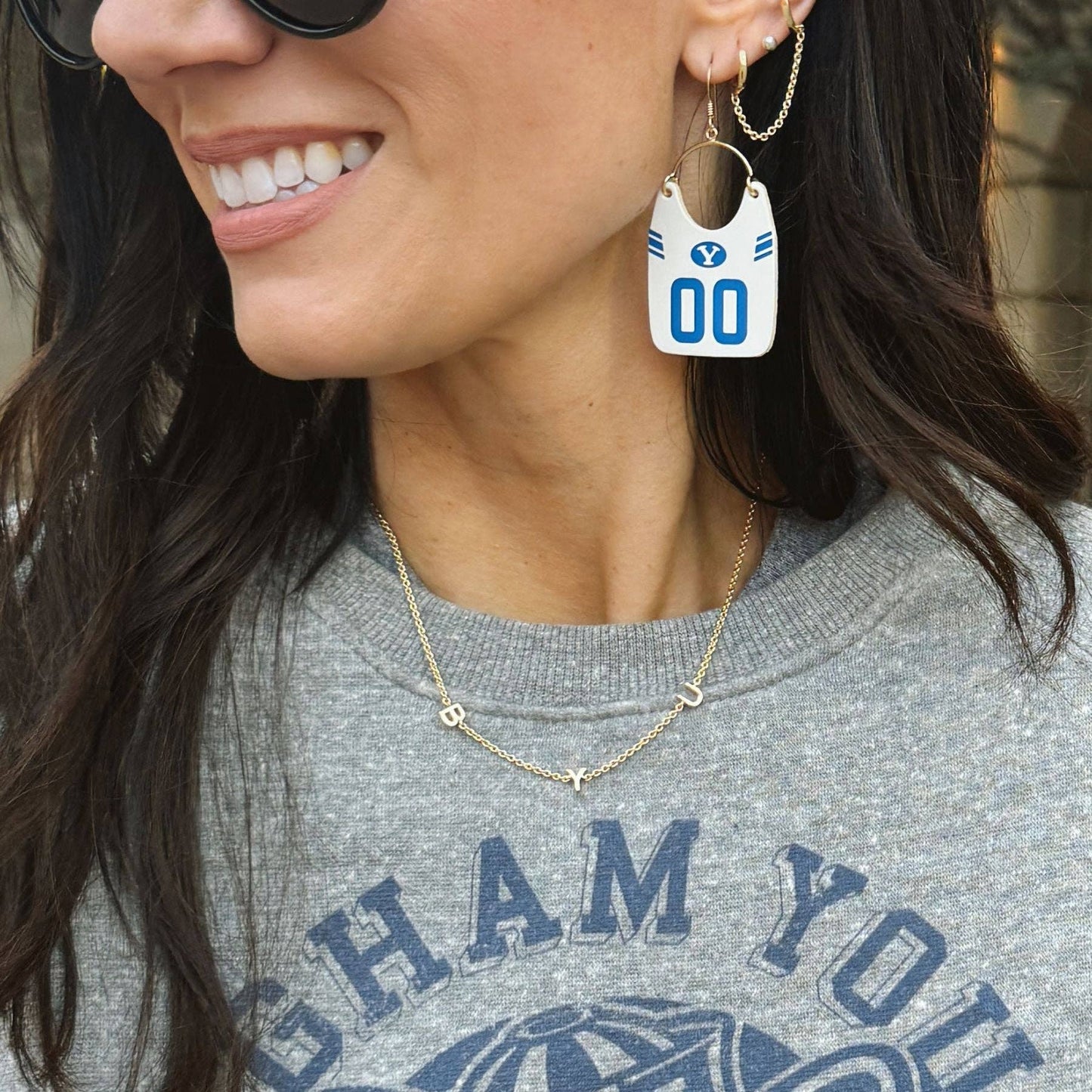 Brigham Young University Initial Necklace