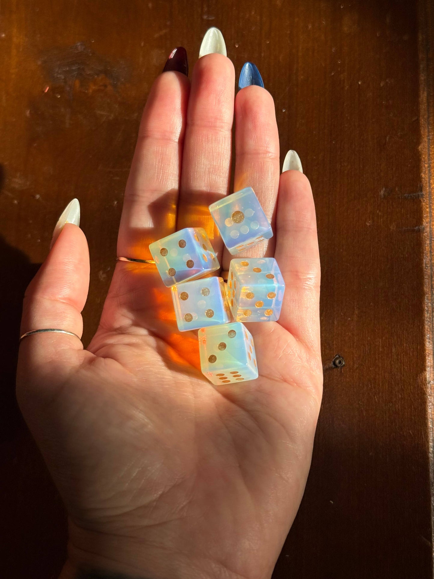 Opalite Carved Dice - Single Die