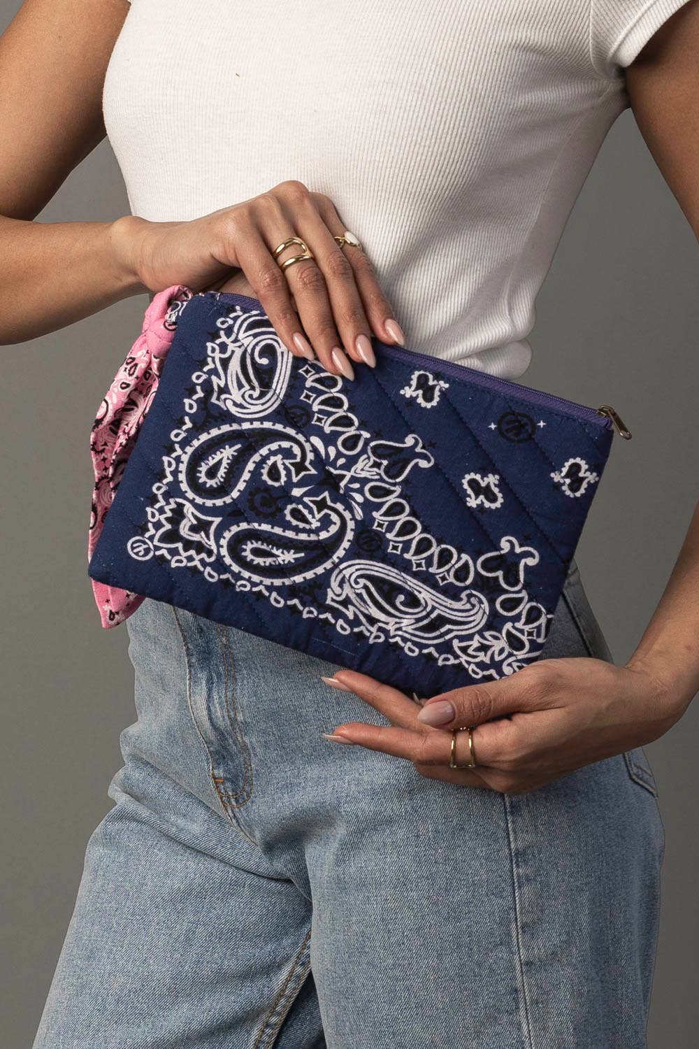 Navy Bandana Clutch