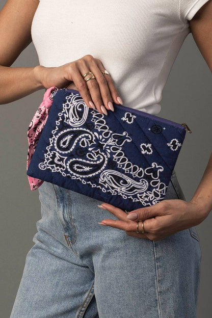 Navy Bandana Clutch