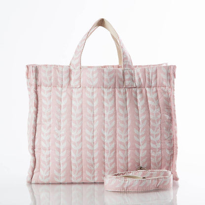 Powder Pink Block Print Tote