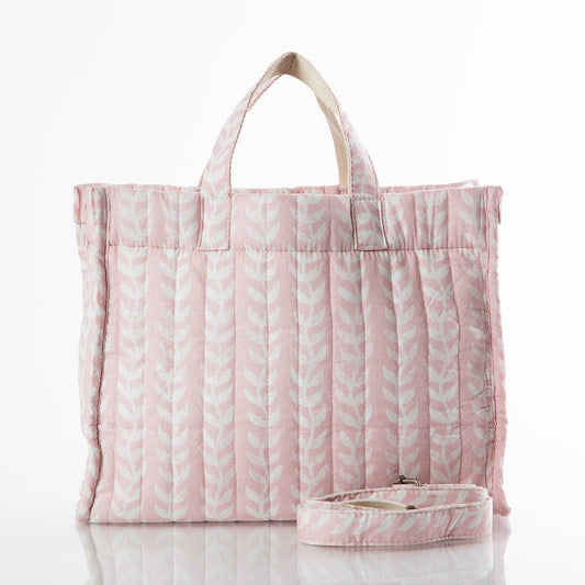 Powder Pink Block Print Tote