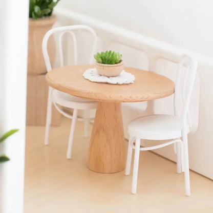 Dollhouse Round Bistro Dining Table | Natural Wood
