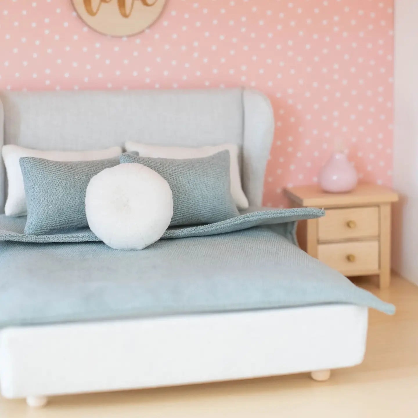 Dollhouse Upholstered Double Bed | Off-White