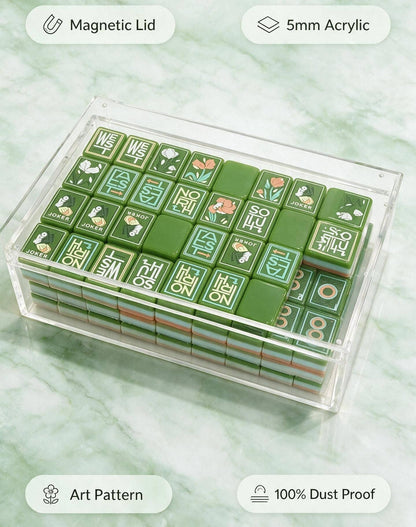 Acrylic Mahjong Storage Box with Magnetic Top