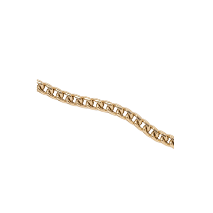 Gold chain bracelet on a white background