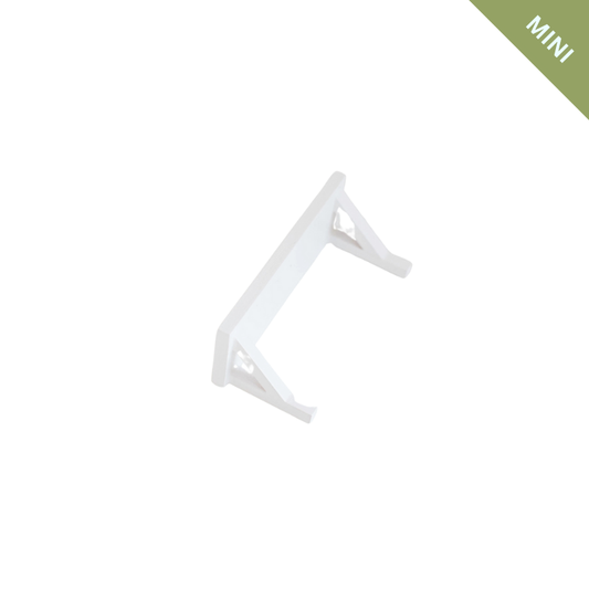 White triangular shelf bracket on a white background with 'MINI' label in green.