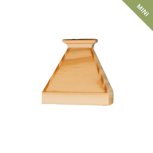 Wooden mini shelf with a gold finish on a white background