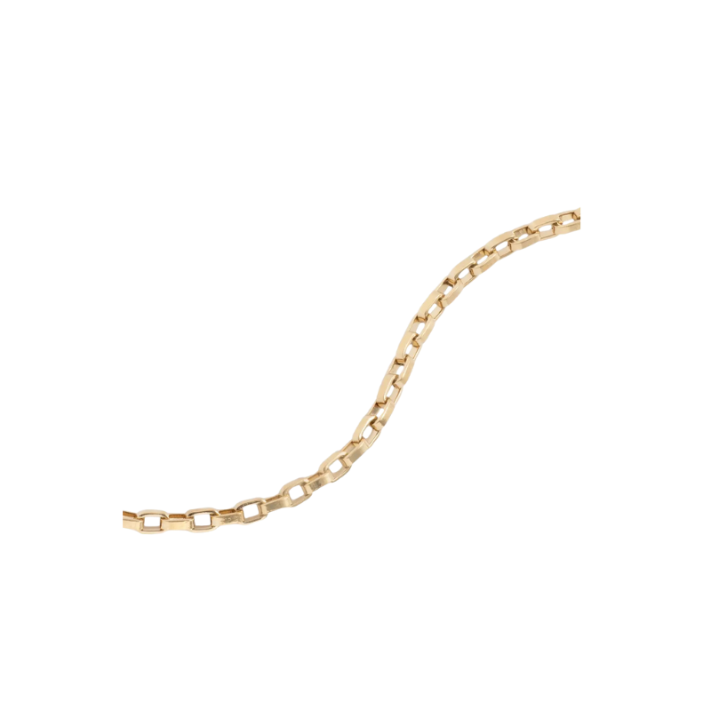 Gold chain bracelet on a white background
