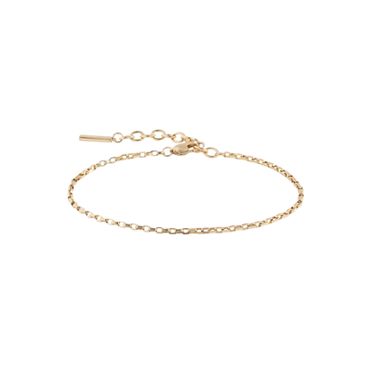 Gold bracelet on a white background