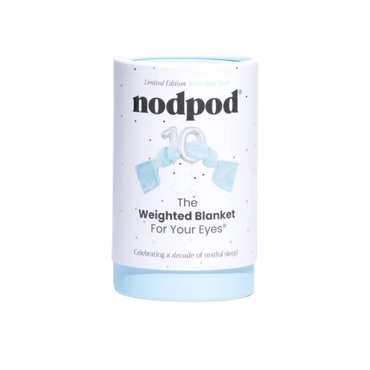 Nodpod weighted blanket packaging on a white background