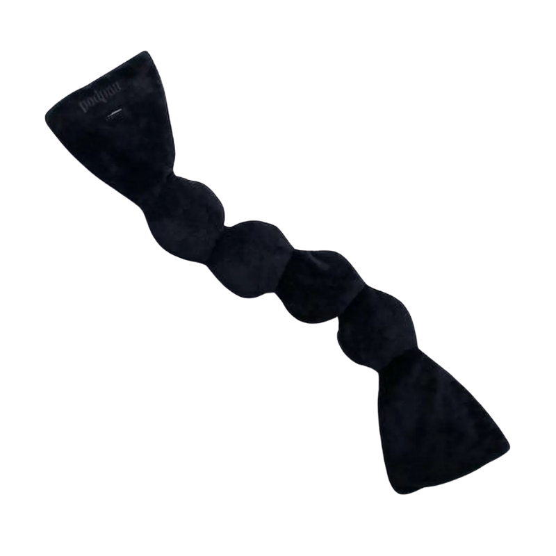 Black weighted sleep mask on a white background