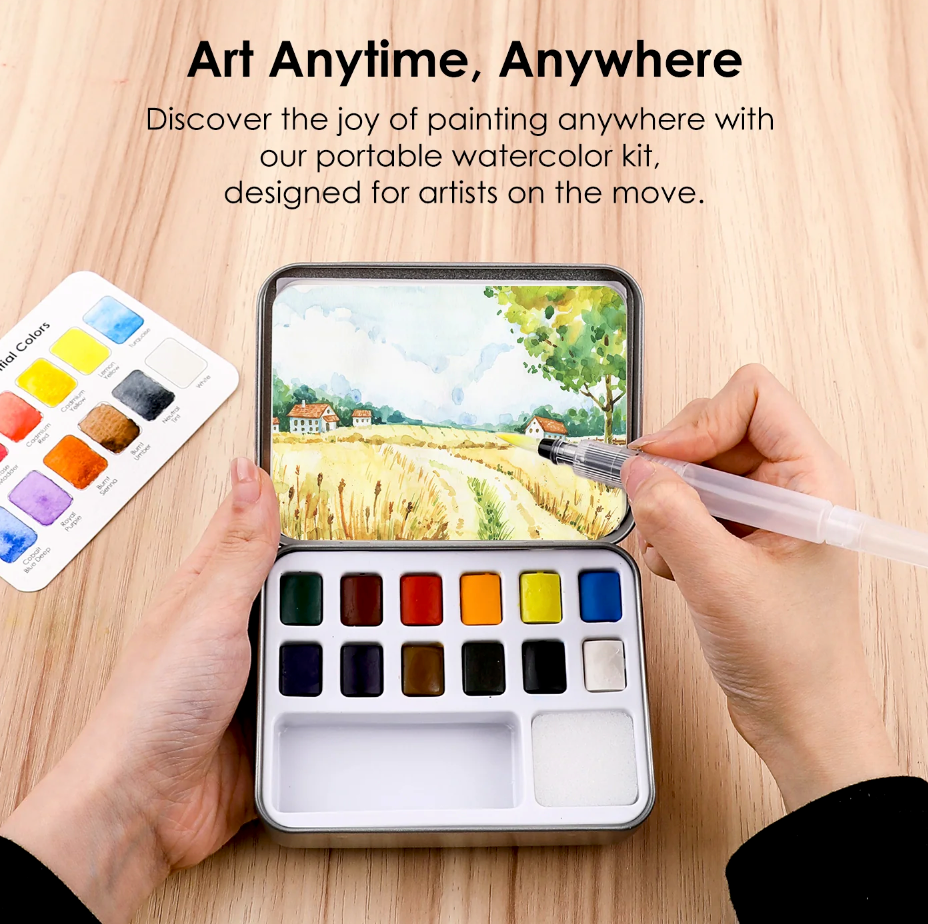 Watercolor Pocket Set of 12 with Brush