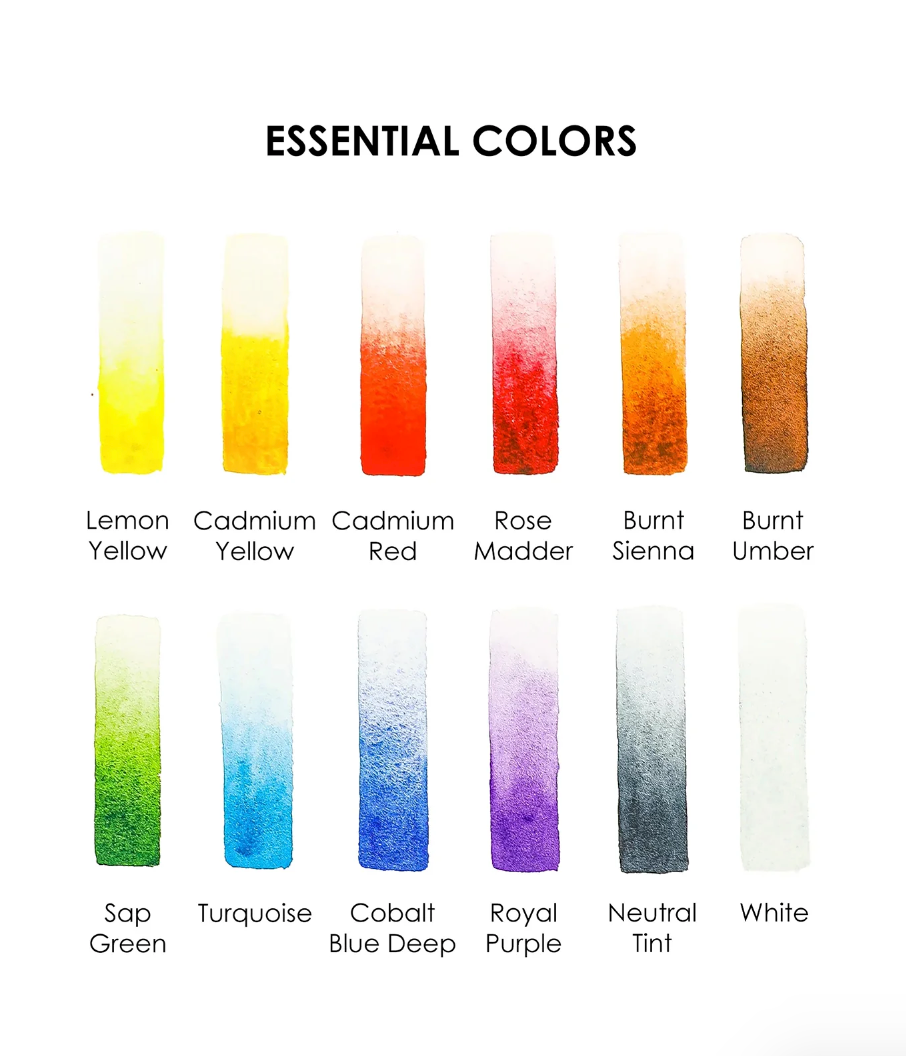 Watercolor Pocket Set of 12 with Brush