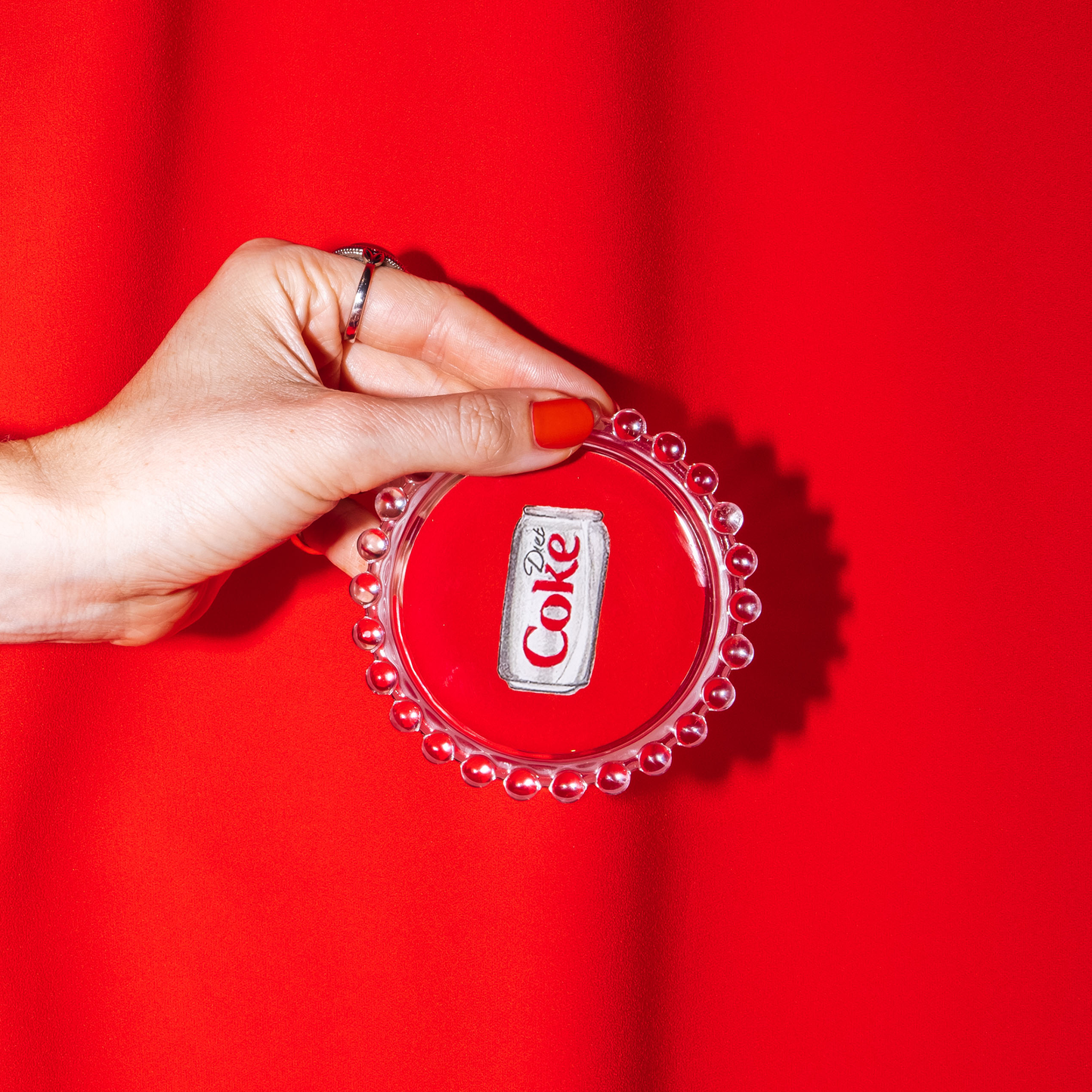 Diet Coke Trinket Dish, Original Illustration, 4”