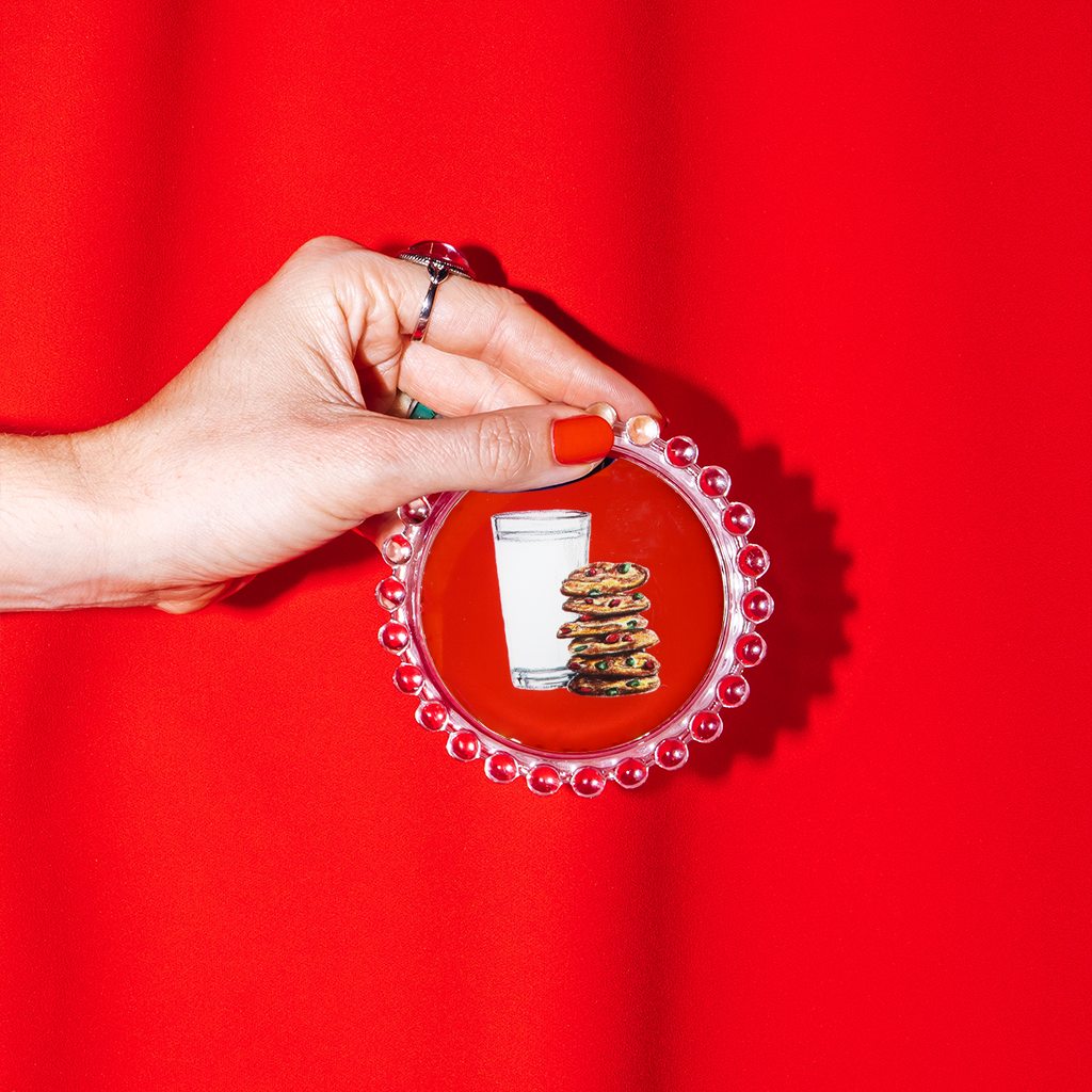 Milk & Cookies Trinket Dish | Christmas | Original Illo, 4"