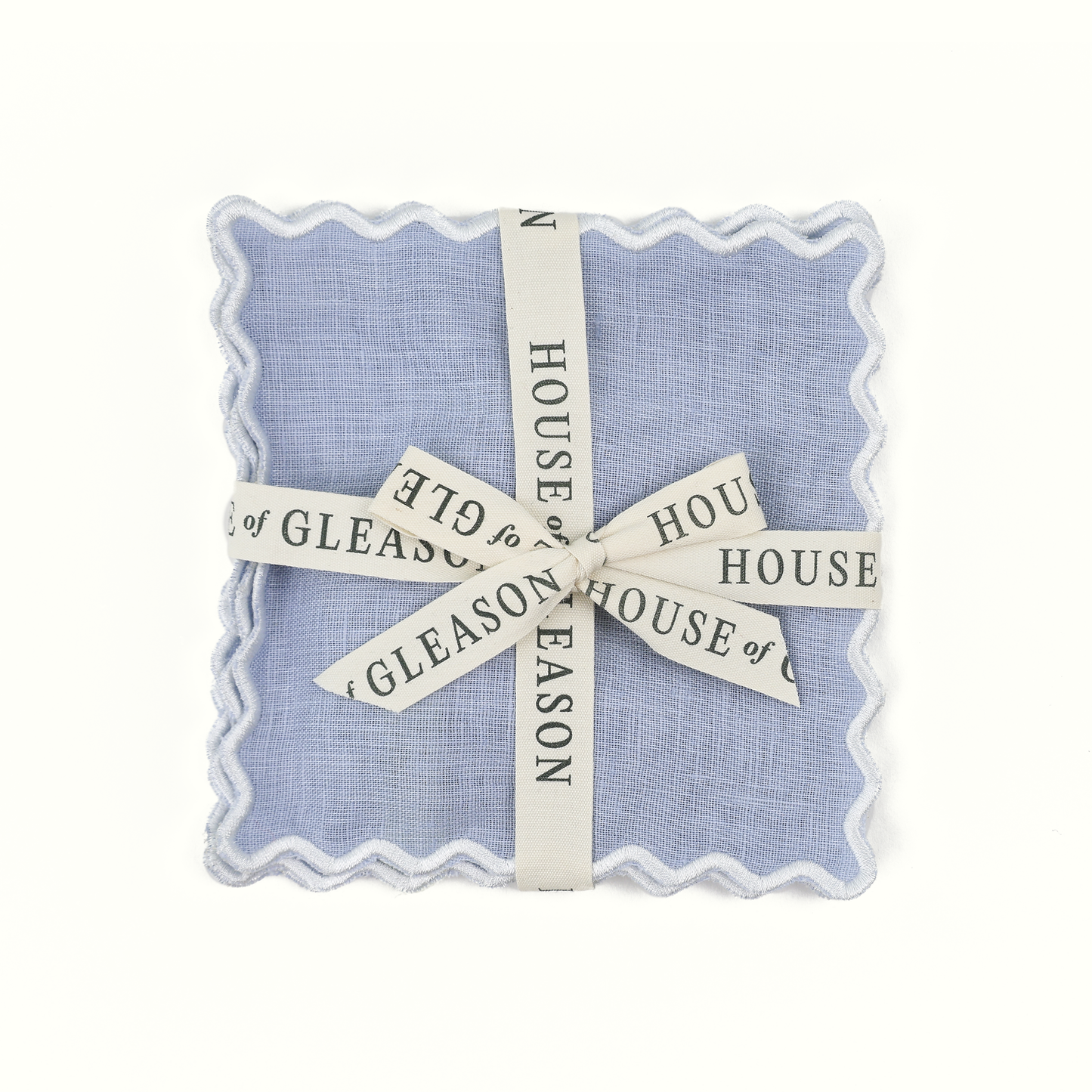 Powder Blue Linen Square Cocktail Napkins