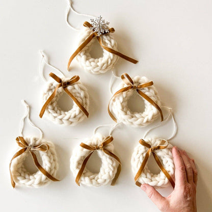 Holiday Wooly Wreath Ornament Kit (makes 5)