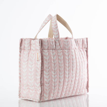 Powder Pink Block Print Tote
