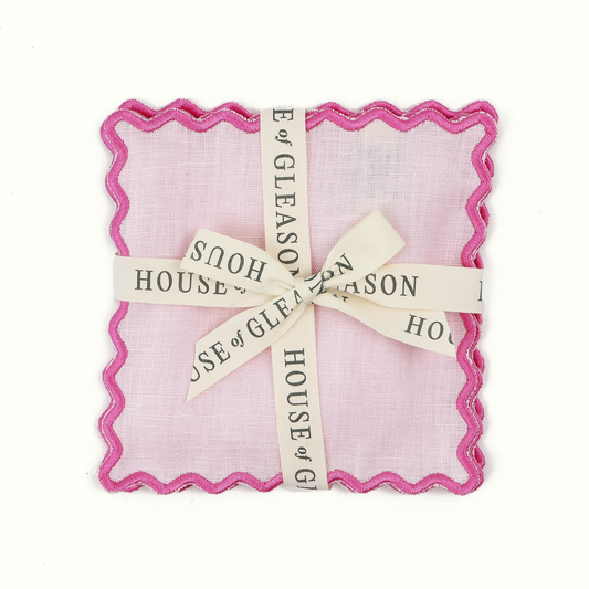 Pink Linen Square Cocktail Napkins