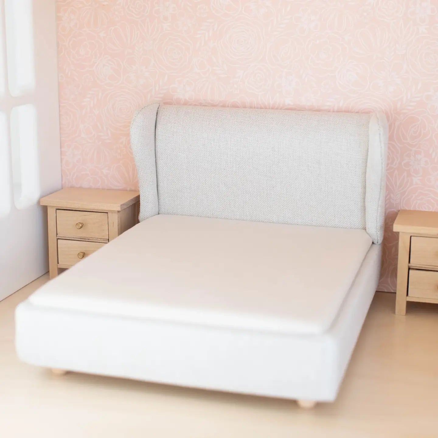 Dollhouse Upholstered Double Bed | Off-White