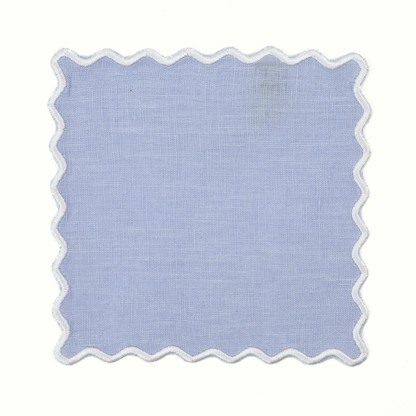 Powder Blue Linen Square Cocktail Napkins